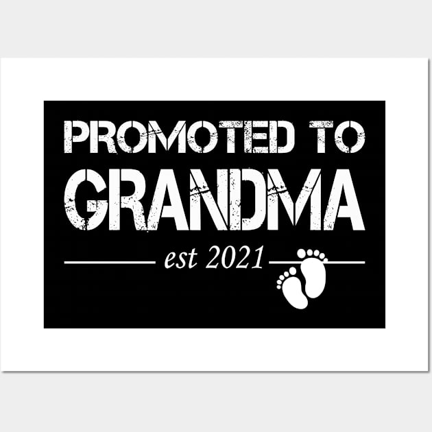 Promoted to GRANDMA 2021 funny gift for new dad First Time dad Quarantine Wall Art by gussiemc